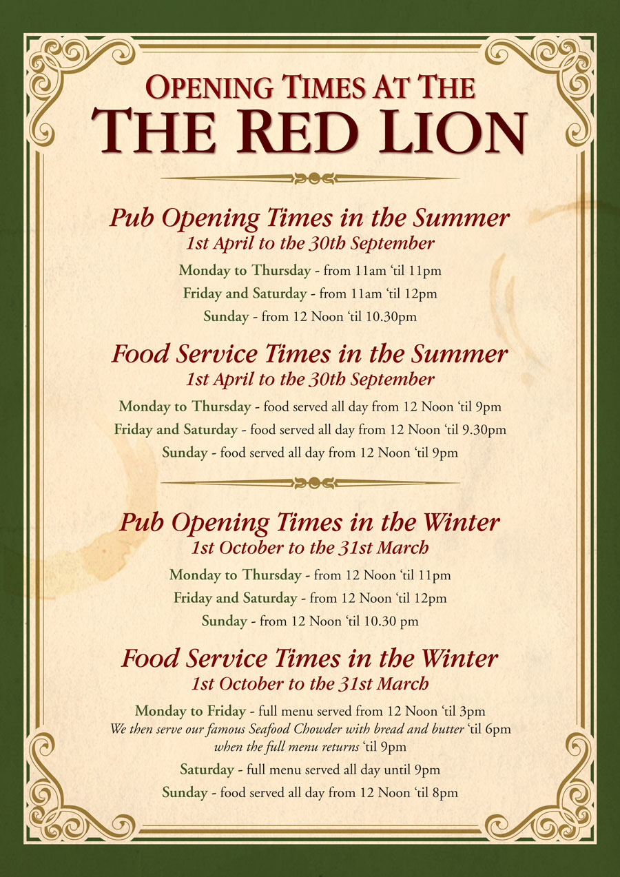 Red-Lion-Opening-Times